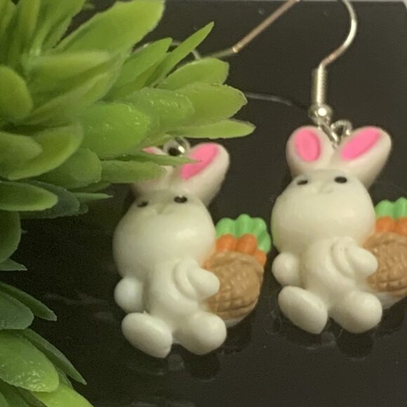 Easter Bunny Earring, Bunny Earring, Rabbit Earring, Easter Basket Gift, Easter - Picture 2 of 5